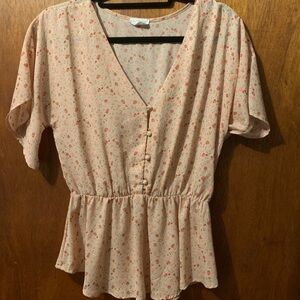 Sienna Sky Pink Floral Blouse Size M